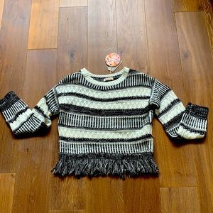 Girls Black and white knit sweater NWT size 14